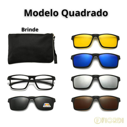 Óculos de Sol Multilente - 6 em 1 + Brinde Exclusivo