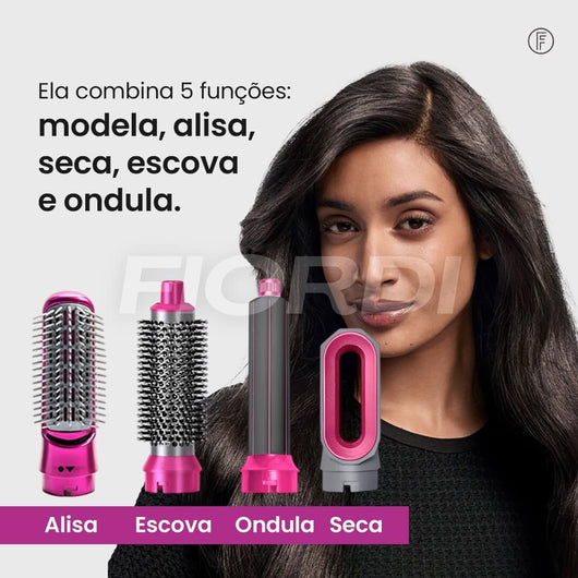 Escova Modeladora 5 em 1 - BeautyHair™ + Brinde