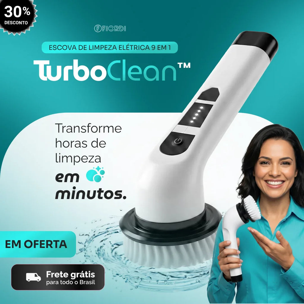 TurboClean™ - Escova de Limpeza Elétrica 9 em 1