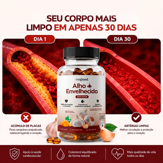 Cápsulas Gelatinosas de Alho Envelhecido Sem Odor – Auxilia na Vitalidade Cardiovascular