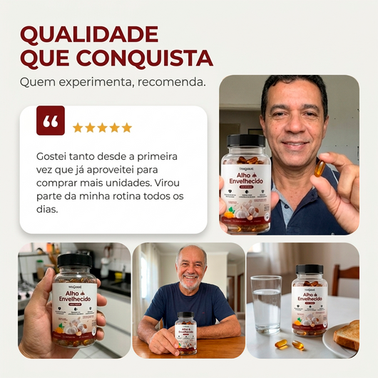 Cápsulas Gelatinosas de Alho Envelhecido Sem Odor – Auxilia na Vitalidade Cardiovascular