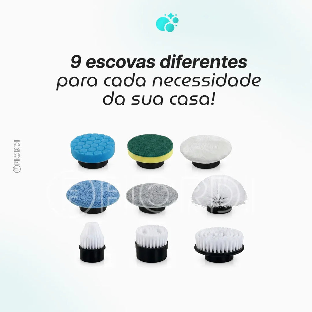 TurboClean™ - Escova de Limpeza Elétrica 9 em 1