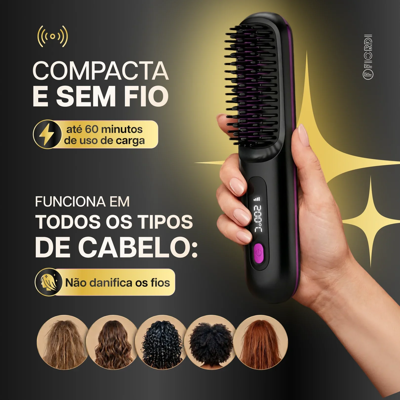 Escova Alisadora Portátil - BeautyMax Pro™