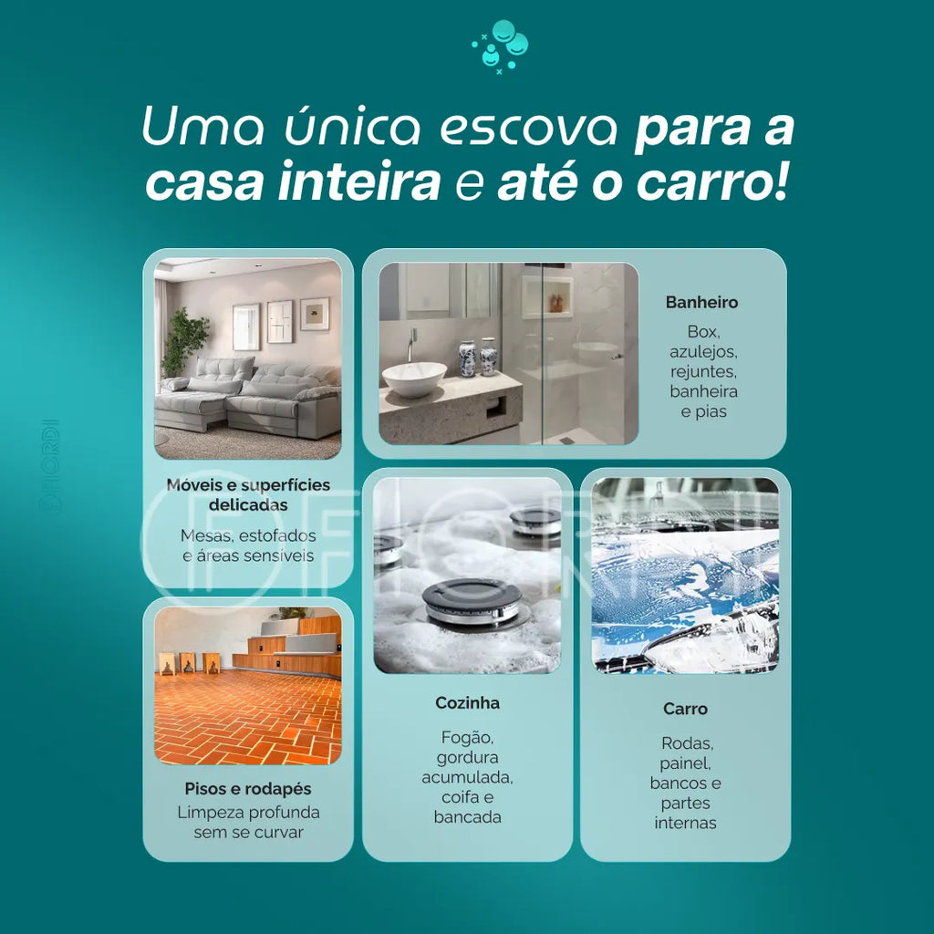 TurboClean™ - Escova de Limpeza Elétrica 9 em 1