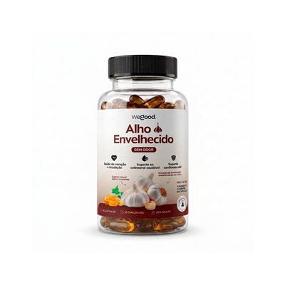 Cápsulas Gelatinosas de Alho Envelhecido Sem Odor – Auxilia na Vitalidade Cardiovascular