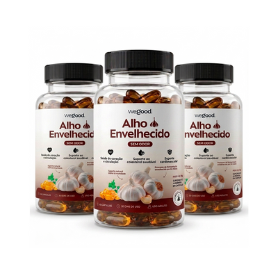 Cápsulas Gelatinosas de Alho Envelhecido Sem Odor – Auxilia na Vitalidade Cardiovascular