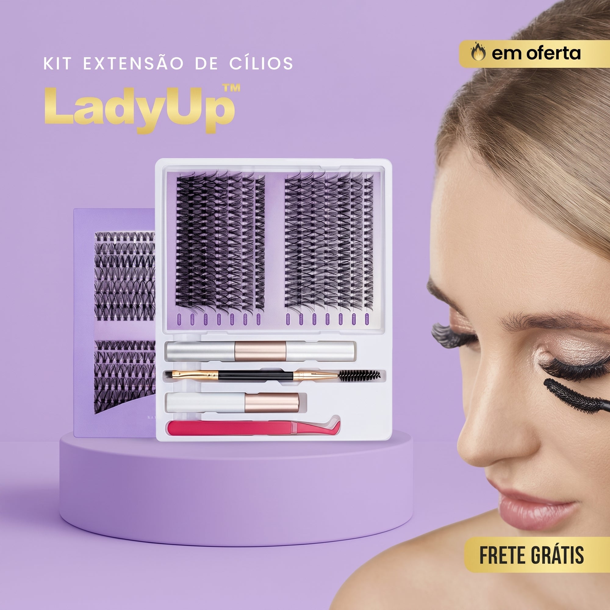 Kit de Extensão de Cílios - LadyUp™